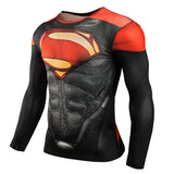 2015 New Fitness Compression Shirt Men Superman Bodybuilding Long Sleeve 3D T Shirt Crossfit Tops Shirts