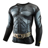 2015 New Fitness Compression Shirt Men Superman Bodybuilding Long Sleeve 3D T Shirt Crossfit Tops Shirts