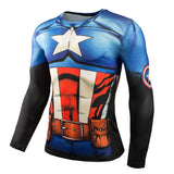 2015 New Fitness Compression Shirt Men Superman Bodybuilding Long Sleeve 3D T Shirt Crossfit Tops Shirts