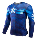 2015 New Fitness Compression Shirt Men Superman Bodybuilding Long Sleeve 3D T Shirt Crossfit Tops Shirts