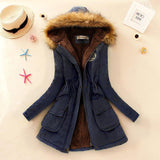 Winter Women Coat 2016 Parka Casual Outwear Military Hooded Coat Woman Clothes Fur Coats manteau femme Winter Jacket Women C001