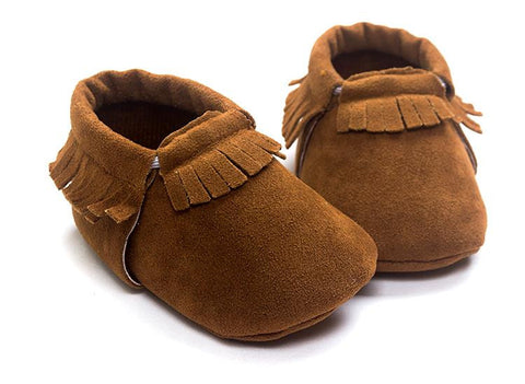 PU Suede Leather Newborn Baby Boy Girl Baby Moccasins Soft Moccs Shoes Bebe Fringe Soft Soled Non-slip Footwear Crib Shoes