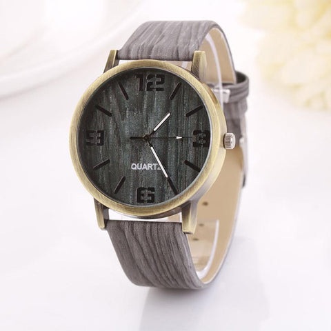 Superior New Wood Grain Watches Fashion Quartz Watch Wristwatch Gift for Women Men June 24