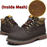 SURGUT Brand Super Warm Men's Winter Leather Men Waterproof Rubber Snow Boots Leisure Boots England Retro Shoes For Men Big Size