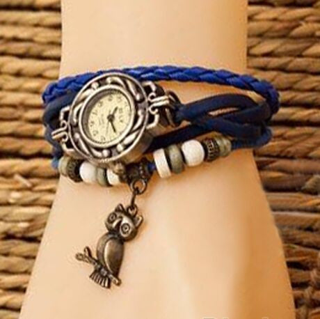 Hot Sales Owl Genuine Cow Leather Bracelet Watch women ladies female fashion dress quartz wrist watch kz015