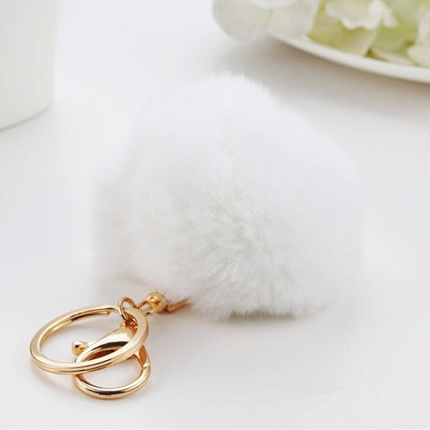 2016 new 10 color trinket Keychain pompons keychains fur Keychain fluffy key chains for cars keyrings trinkets pom pom keychain