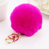 2016 new 10 color trinket Keychain pompons keychains fur Keychain fluffy key chains for cars keyrings trinkets pom pom keychain