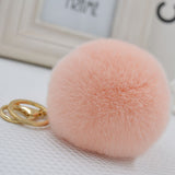 2016 new 10 color trinket Keychain pompons keychains fur Keychain fluffy key chains for cars keyrings trinkets pom pom keychain