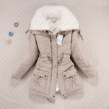 New 2016 Winter Coat Women Slim Plus Size Outwear Medium-Long Wadded Jacket Thick Hooded Cotton Wadded Warm  Cotton Parkas
