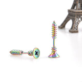 Punk Style Stainless Steel 5 Colors Stud Earrings Men's Punk Ear Jewelry Rock Gothic Unisex Piercing Earring Free shipping