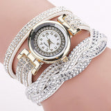 CCQ 2016 New Fashion Casual Quartz Women Rhinestone Watch Braided Leather Bracelet Watch Gift Relogio Feminino Gift 1739