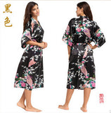 RB015 Satin Robes for Brides Wedding Robe Sleepwear Silk Pijama Casual Bathrobe Animal Rayon Long Nightgown Women Kimono XXXL