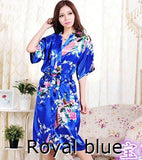 RB015 Satin Robes for Brides Wedding Robe Sleepwear Silk Pijama Casual Bathrobe Animal Rayon Long Nightgown Women Kimono XXXL