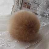 Key Chain Women Ladies Pompon Rabbit Fur Ball Keychain Mobile Phone Plug Backpack Bags Decorations Key Holder Trinket Feida