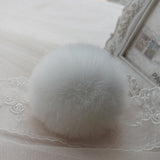 Key Chain Women Ladies Pompon Rabbit Fur Ball Keychain Mobile Phone Plug Backpack Bags Decorations Key Holder Trinket Feida