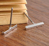 Punk Black Gold Silver Earrings Simple T Bar Earring Women Girl Ear Stud Earrings Fine Jewelry Brincos Bijoux Femme 2016