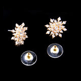 2016 New!!! Ladies Crystal Snow Flake Bijoux Statement Stud Earrings For Women Earring Fashion Jewelry Free Shipping