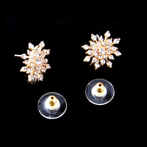 2016 New!!! Ladies Crystal Snow Flake Bijoux Statement Stud Earrings For Women Earring Fashion Jewelry Free Shipping