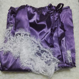 Satin Cami and  Shorts Set Lace Nightgowns Comfy  Pajamas  Pretty Nighties Artificial Silk Sleepwear Sets