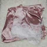 Satin Cami and  Shorts Set Lace Nightgowns Comfy  Pajamas  Pretty Nighties Artificial Silk Sleepwear Sets