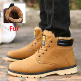 ZIMNIE Super Warm Men's Winter Pu Leather Ankle Boots Men Autumn Waterproof Snow Boots Leisure Martin Autumn Boots Shoes Mens