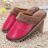 High Quality Winter Warm Home Slippers Couples Genuine Cow Leather Leisure Lamb Wool Cow Muscle Women Men Indoor Floor Slippers