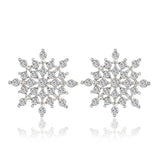 2016 New!!! Ladies Crystal Snow Flake Bijoux Statement Stud Earrings For Women Earring Fashion Jewelry Free Shipping E271