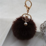 2016 Hot Sale, Fluffy Ball Keychain Cute Pompom Simulation Rabbit Fur Ball Key Chain For Car Key Ring Car Bag Pendant Chaveiro