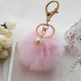 2016 Hot Sale, Fluffy Ball Keychain Cute Pompom Simulation Rabbit Fur Ball Key Chain For Car Key Ring Car Bag Pendant Chaveiro