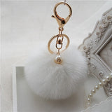 2016 Hot Sale, Fluffy Ball Keychain Cute Pompom Simulation Rabbit Fur Ball Key Chain For Car Key Ring Car Bag Pendant Chaveiro