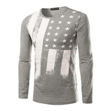 2016 Spring Fashion T-Shirt Long Sleeve T Shirt USA American Flag Printed T-shirts Fall Men Tshirt Fitness Camiseta H7751