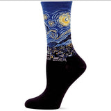 Free Shipping Fashion Art  Cotton Crew Socks  Painting Character Pattern for Women Men Harajuku Design Sox Calcetines Van Gogh