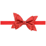 1pcs New Cut Baby Shiny Bow Knot Headband Girls Bow Elasticity Hair Band Infant Kids hair accessories W213