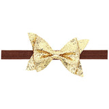 1pcs New Cut Baby Shiny Bow Knot Headband Girls Bow Elasticity Hair Band Infant Kids hair accessories W213