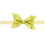 1pcs New Cut Baby Shiny Bow Knot Headband Girls Bow Elasticity Hair Band Infant Kids hair accessories W213