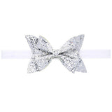 1pcs New Cut Baby Shiny Bow Knot Headband Girls Bow Elasticity Hair Band Infant Kids hair accessories W213