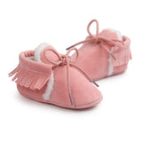 Baby Boy Girl Baby Moccasins Soft Moccs Shoes Bebe Fringe Soft Soled Non-slip Footwear Crib Shoes New PU Suede Leather Newborn