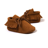 Baby Boy Girl Baby Moccasins Soft Moccs Shoes Bebe Fringe Soft Soled Non-slip Footwear Crib Shoes New PU Suede Leather Newborn