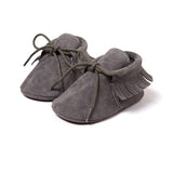 Baby Boy Girl Baby Moccasins Soft Moccs Shoes Bebe Fringe Soft Soled Non-slip Footwear Crib Shoes New PU Suede Leather Newborn