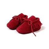 Baby Boy Girl Baby Moccasins Soft Moccs Shoes Bebe Fringe Soft Soled Non-slip Footwear Crib Shoes New PU Suede Leather Newborn