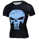 New Fitness Compression Shirt Men Anime Superhero Punisher Skull Captain Americ Superman 3D T Shirt Bodybuilding Crossfit tshirt
