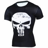 New Fitness Compression Shirt Men Anime Superhero Punisher Skull Captain Americ Superman 3D T Shirt Bodybuilding Crossfit tshirt