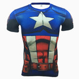 New Fitness Compression Shirt Men Anime Superhero Punisher Skull Captain Americ Superman 3D T Shirt Bodybuilding Crossfit tshirt