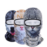 Funny Cat 3D Mask Hat Outdoor Hat Hood Bicycle Warm Neck Face Cap Winter Motorcycle Helmet Cap For Unisex