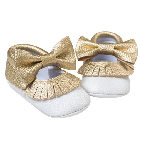 Baby Gold Shoes Soft Sole Moccasin Newborn Babies PU leather Slip-on First Walker