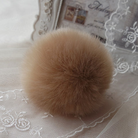 Fluffy Ball Keychain Cute Pompom Simulation Rabbit Fur Ball Key Chain For Car Key Ring Car Bag Pendant Chaveiro Sep23