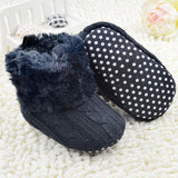 2017 Winter Warm First Walkers Baby Ankle Snow Boots Infant Crochet Knit Fleece Baby Shoes For Boys Girls