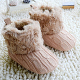 2017 Winter Warm First Walkers Baby Ankle Snow Boots Infant Crochet Knit Fleece Baby Shoes For Boys Girls