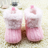 2017 Winter Warm First Walkers Baby Ankle Snow Boots Infant Crochet Knit Fleece Baby Shoes For Boys Girls