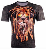Men Women Harajuku Sexy Rock Prints tshirts Cool Lions Wolf Flag Eagle 3D t shirt Male Female Vintage t shirts tees
